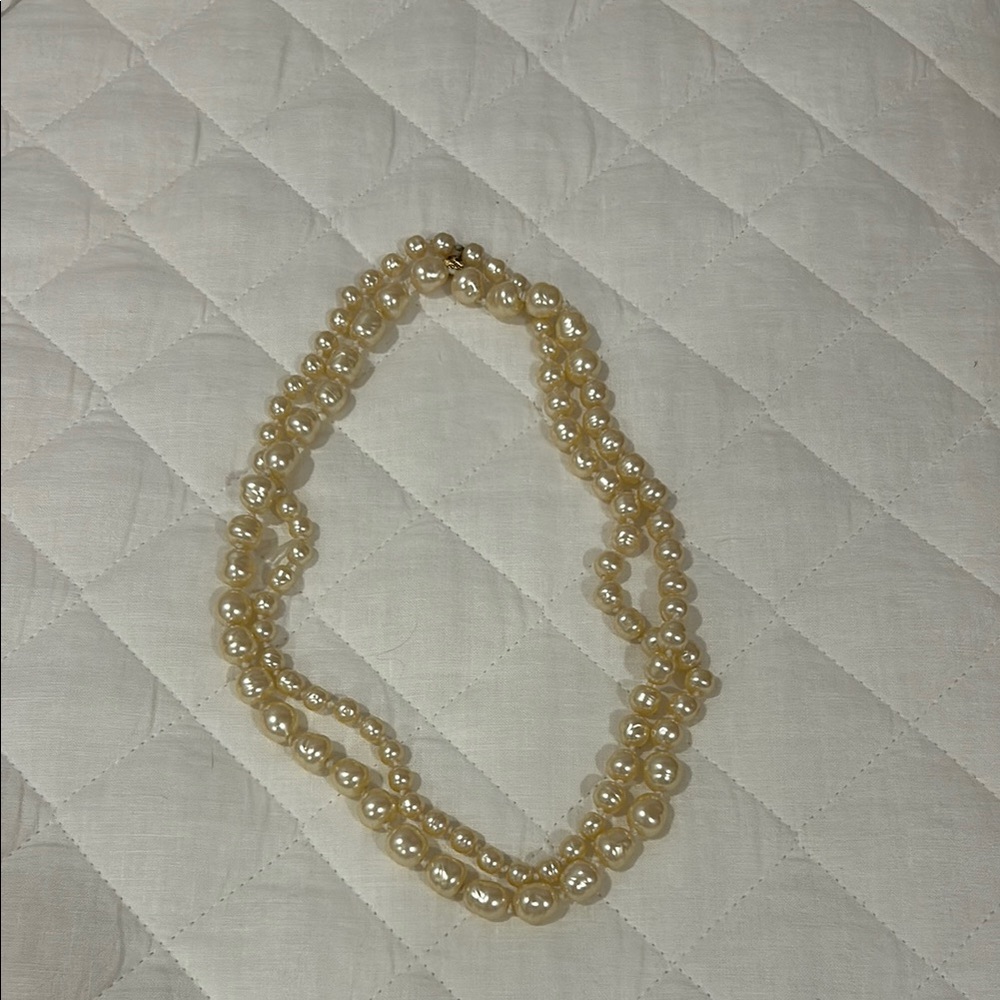 Vintage CHANEL 1981 Pearl Long Strand Necklace